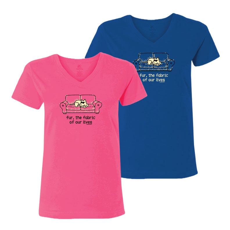 Fur, The Fabric Of Our Lives - Ladies T-Shirt V-Neck