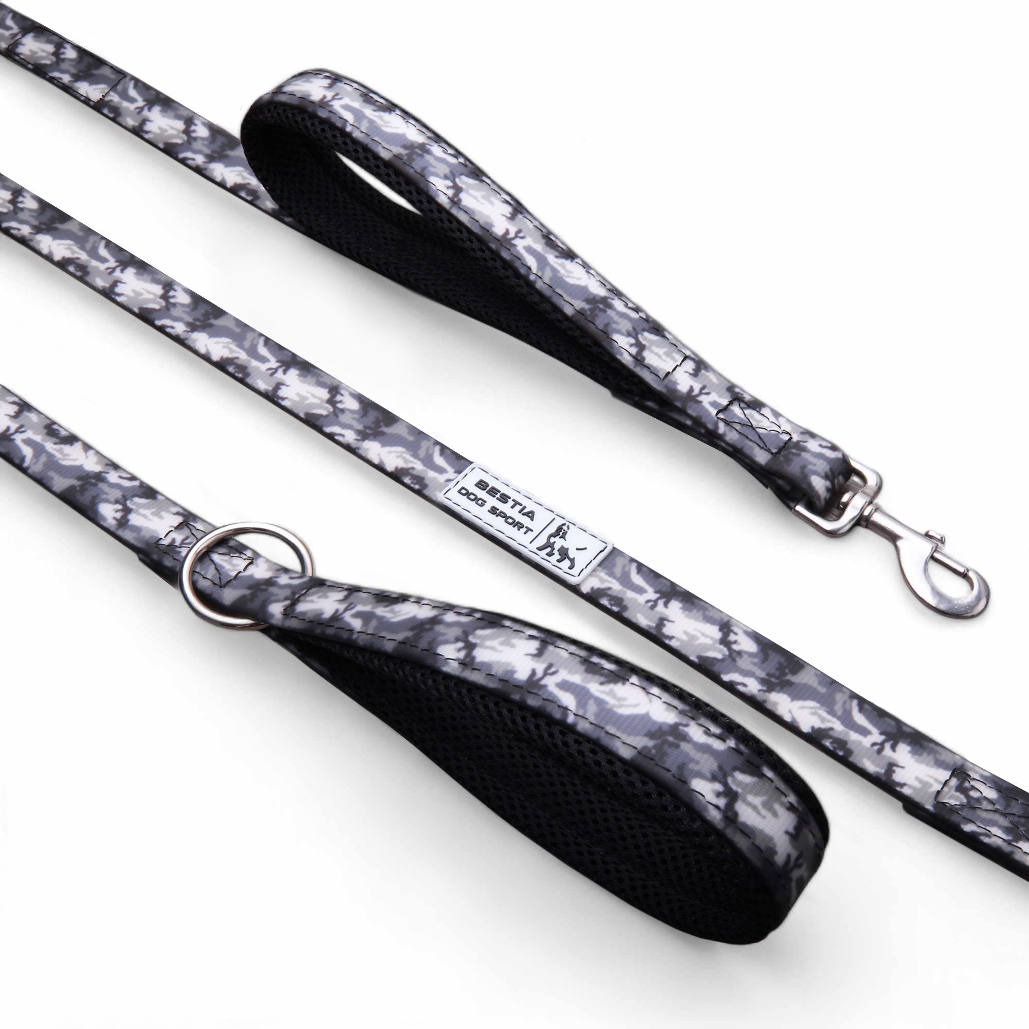 BESTIA DOG SPORT dual handle leash grey camo