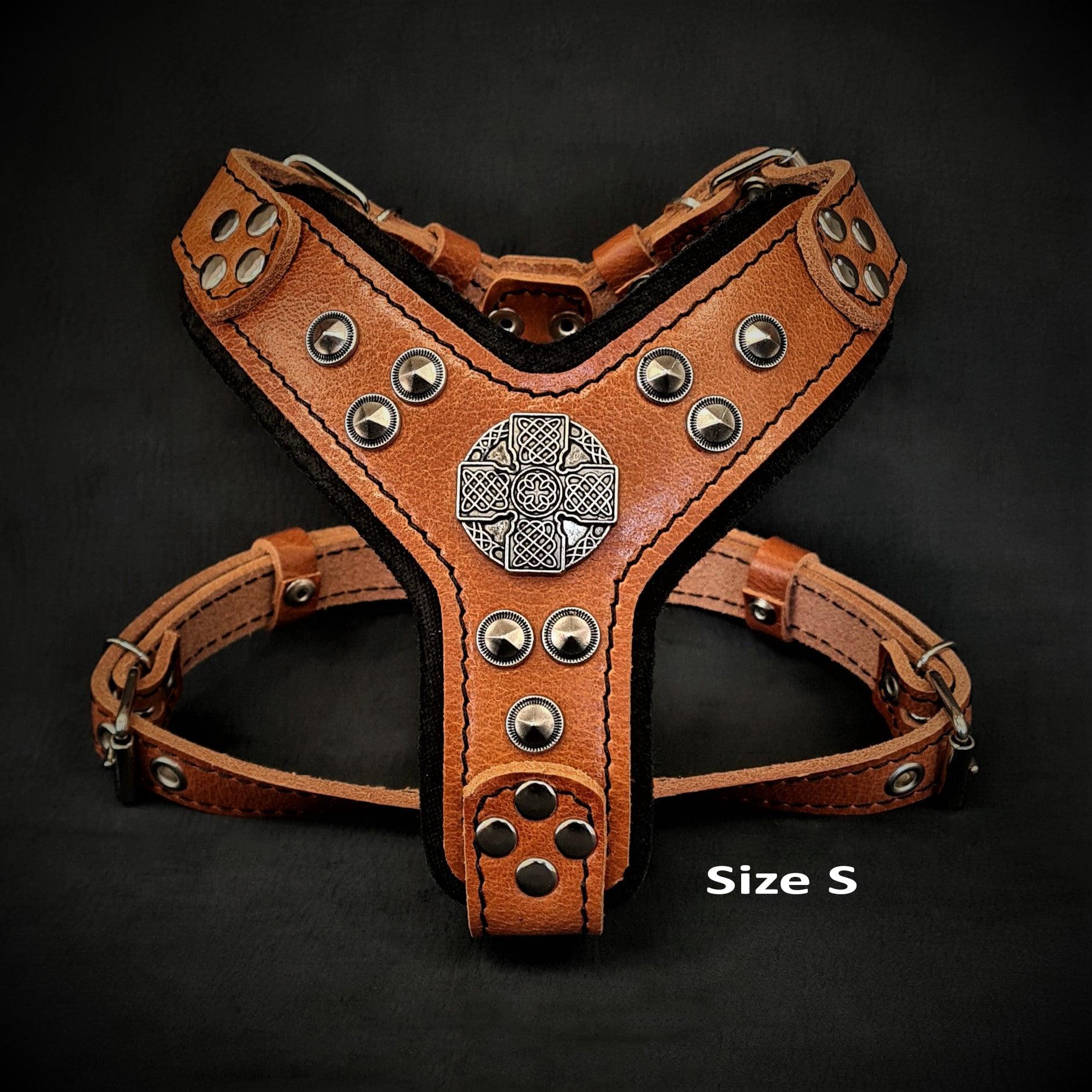 The ''Maximus'' harness brown & silver Small to Medium Size