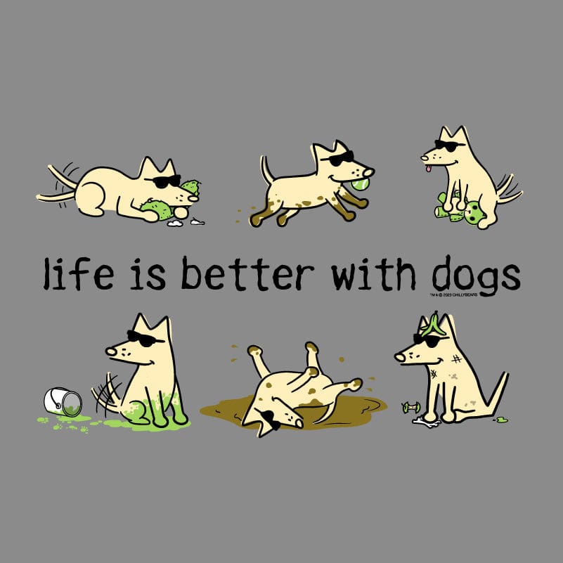 Life Is Better With Dogs - Ladies T-Shirt V-Neck