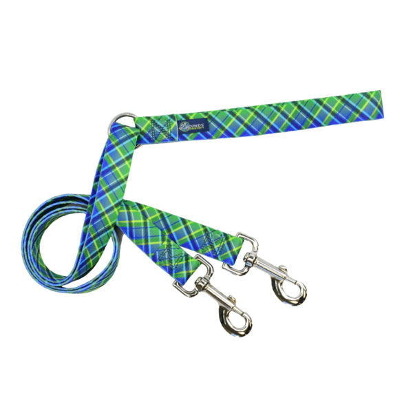 Electric Glow Green Plaid Double Connection Leash – EarthStyle