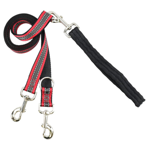 Reflective Red Double Connection Leash