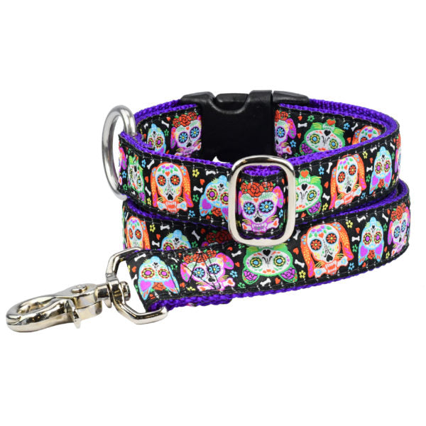 1″ XOLO – Sugar Skull Ribbon Dog Leash