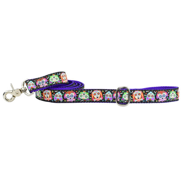 1″ XOLO – Sugar Skull Ribbon Dog Leash