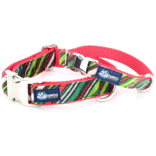 Christmas Stripe Velvet Essential Dog Collar