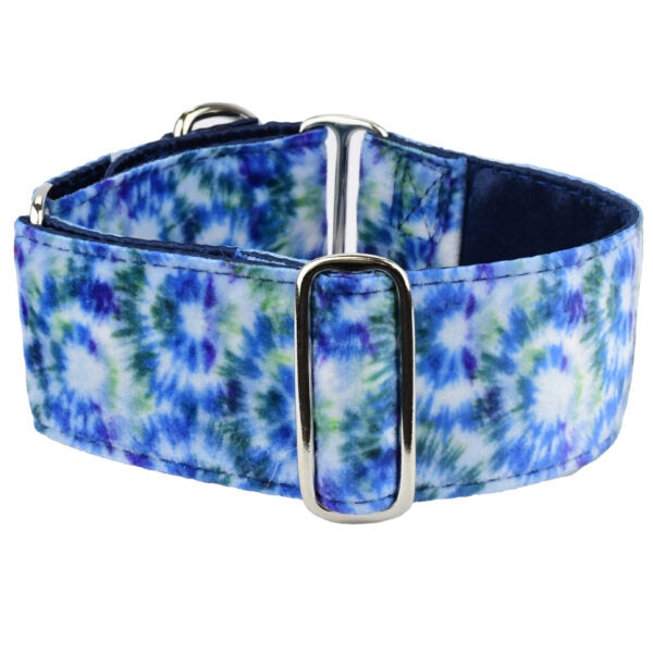 Navy Tie-Dye Elite Velvet Dog Collar