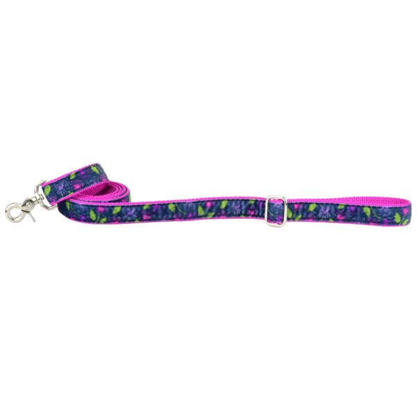 Midnight Dahlia Velvet Dog Leash