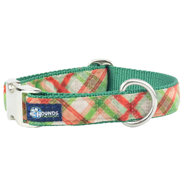 Christmas Plaid Cream Velvet Essential Dog Collar (1″ Only)