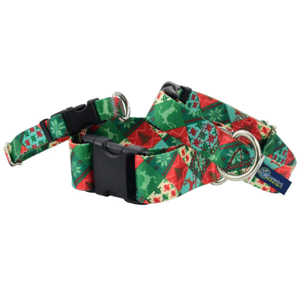 Christmas Patchwork Buckle Martingale Dog Collar – EarthStyle