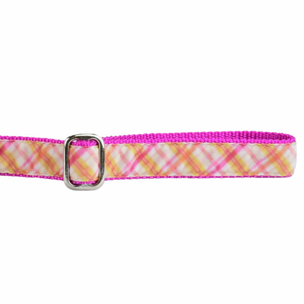 Pink Plaid Velvet Dog Leash