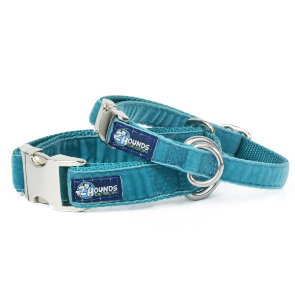 Teal Velvet Essential Dog Collar