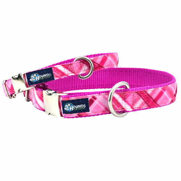 Very Pink Plaid Velvet Essential Dog Collar