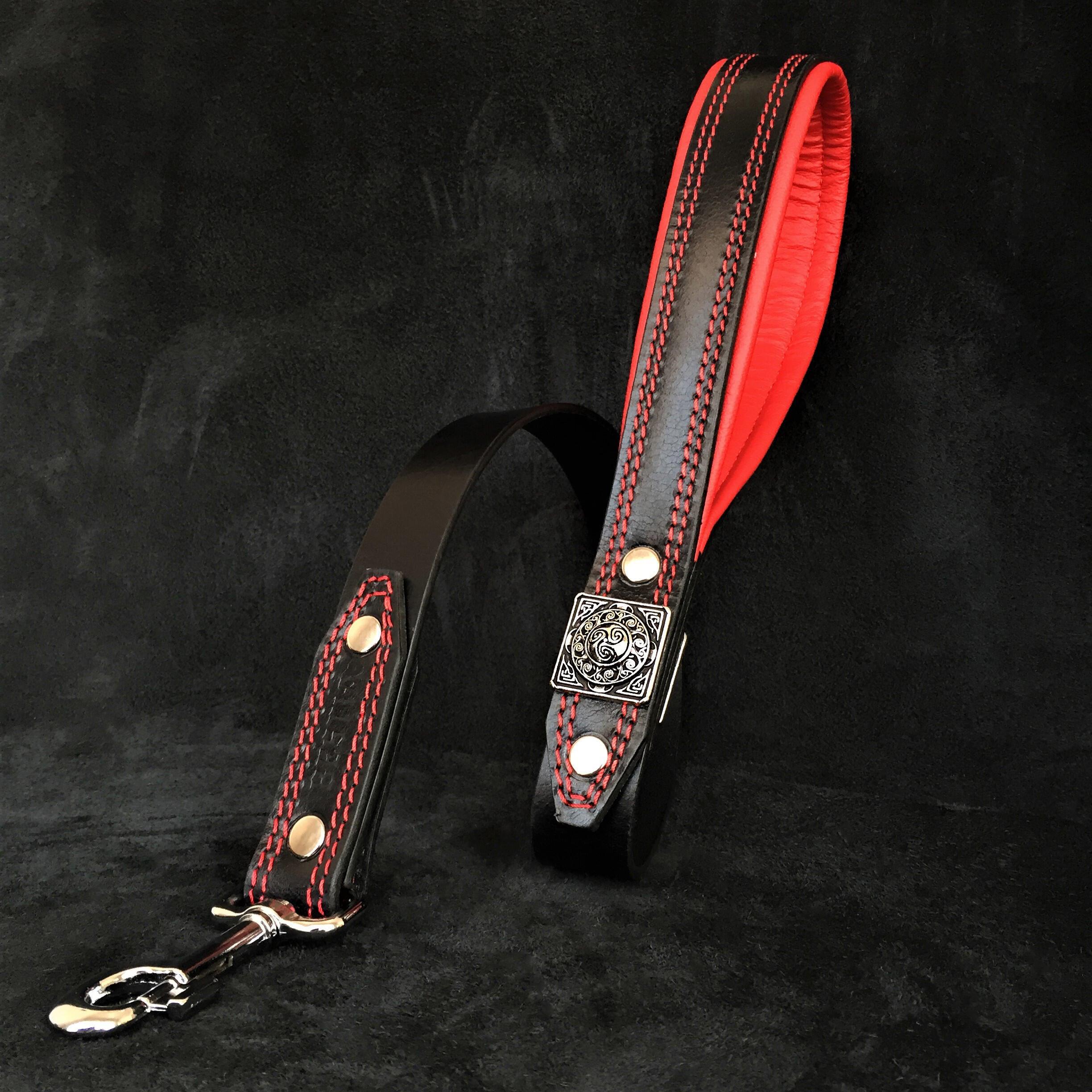 The "Eros" collar 2.5 inch wide black & red