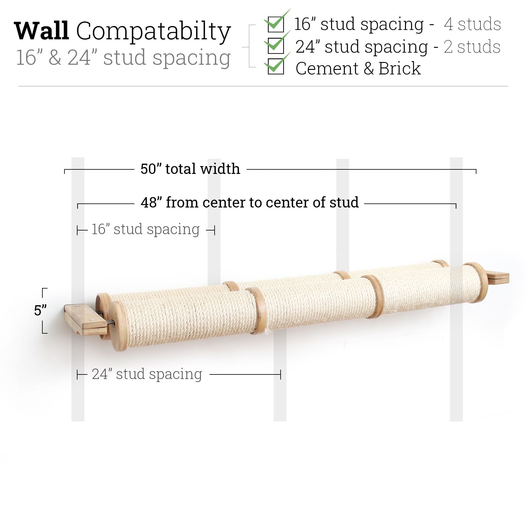 Horizontal Scratching Post (Cat Wall Scratcher) - by Catastrophic Creations