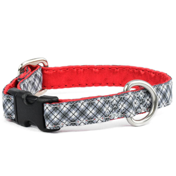 5/8″ Argyle Black and White Martingale Dog Collar