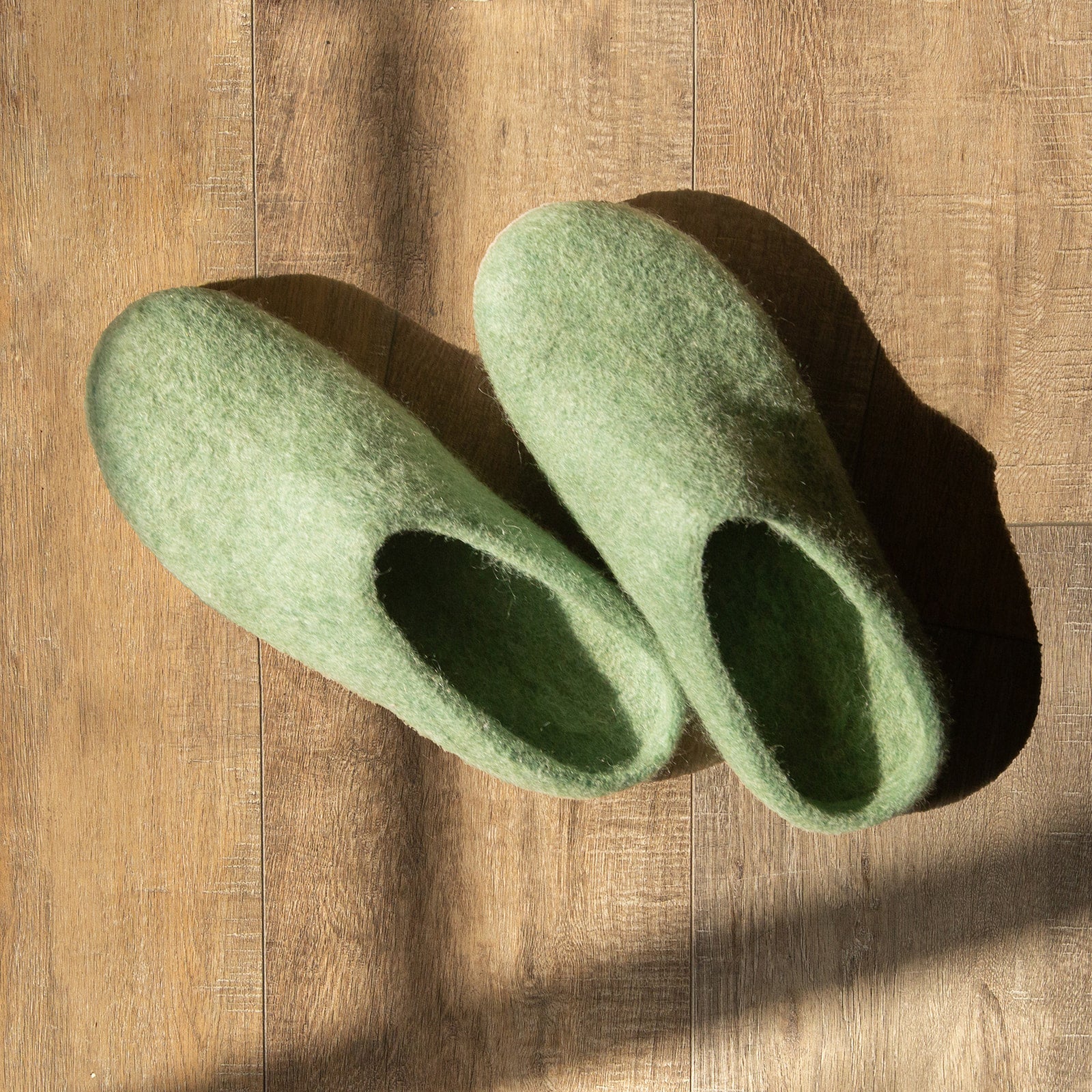 Eucalyptus Green | Luxury Organic Merino Wool Slippers