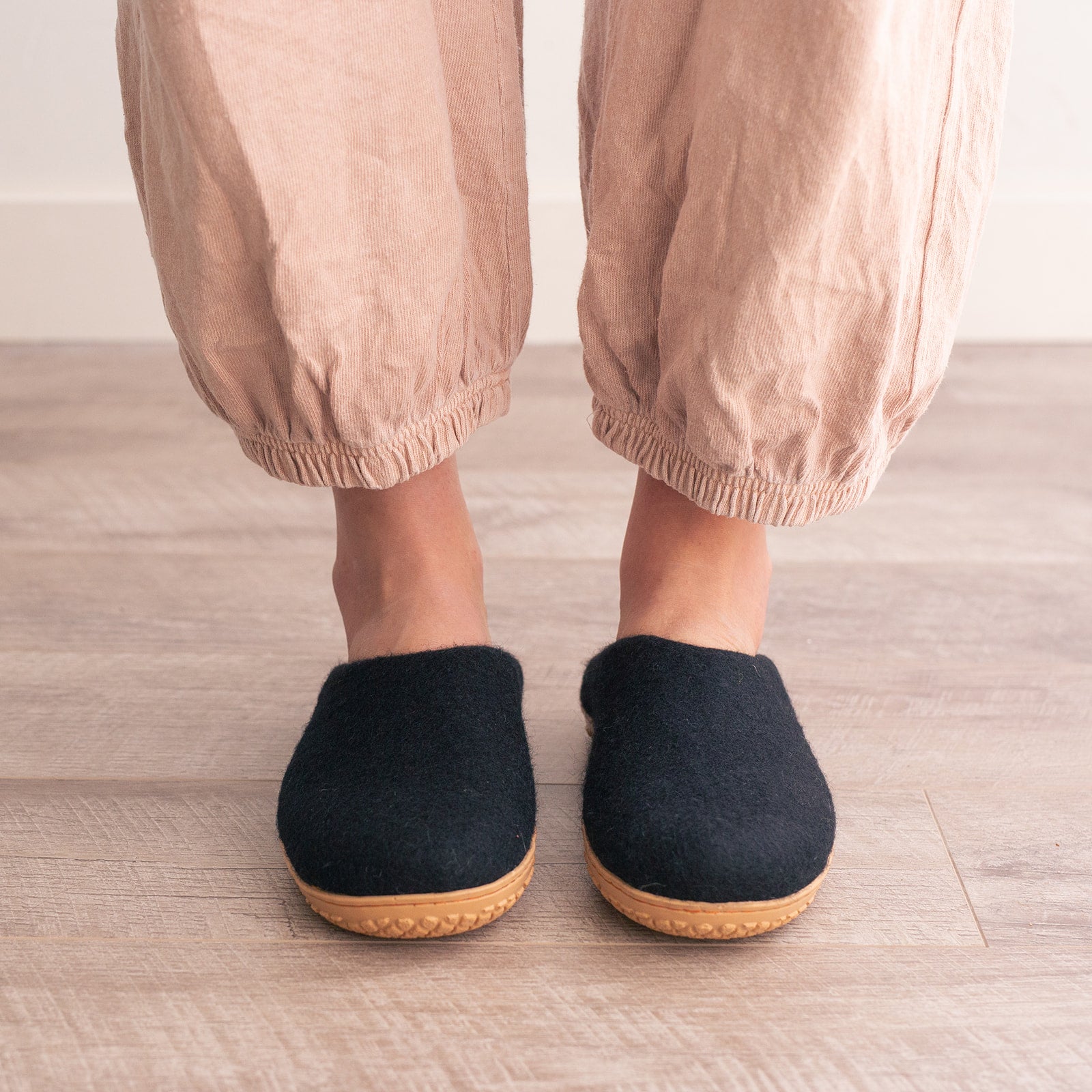 Night Black | Luxury Organic Merino Wool Slippers