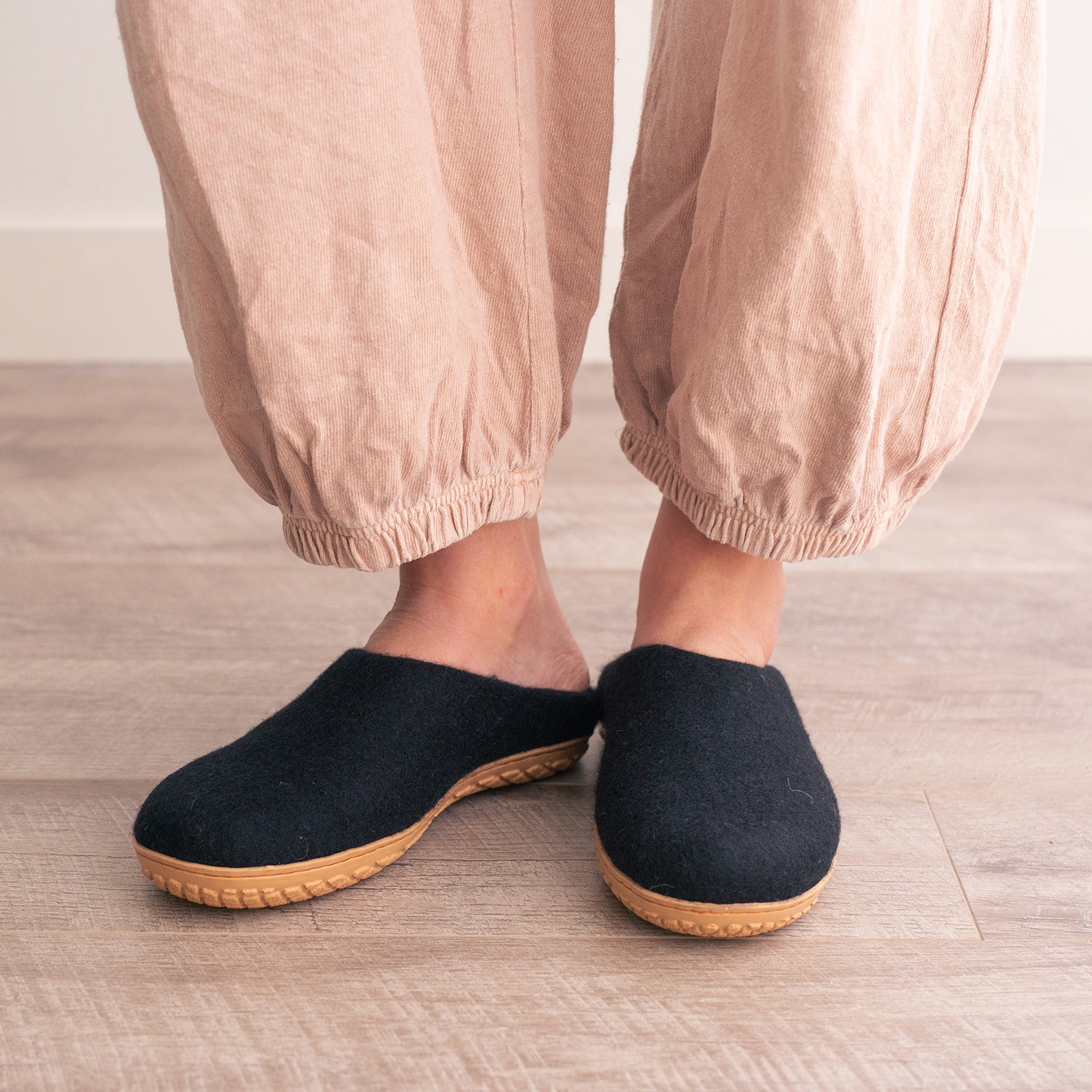 Night Black | Luxury Organic Merino Wool Slippers