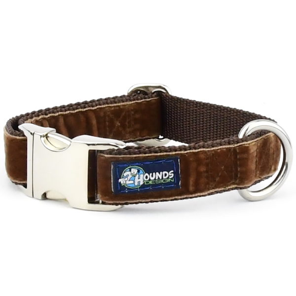 Brown Velvet Essential Dog Collar