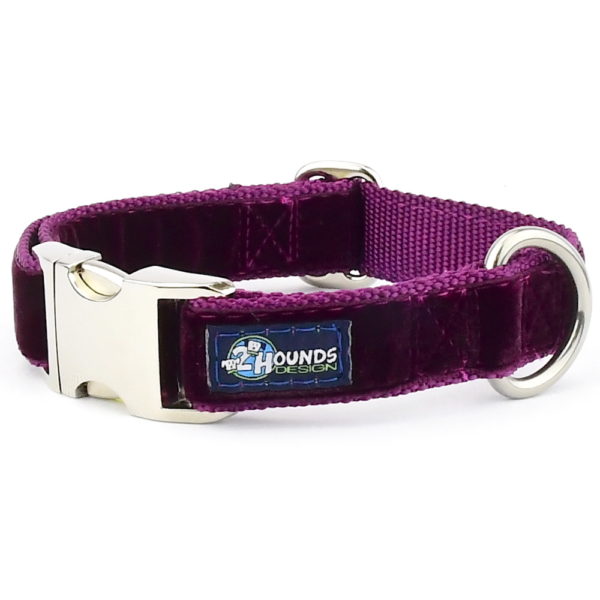 Burgundy Velvet Essential Dog Collar