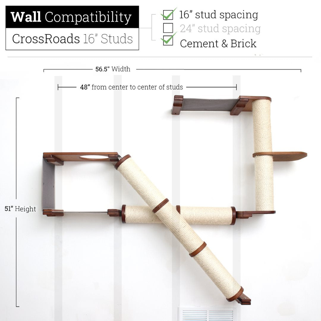 The Crossroads Wall Cat Scratcher - Cat Tree Condo - by Catastrophic Creations