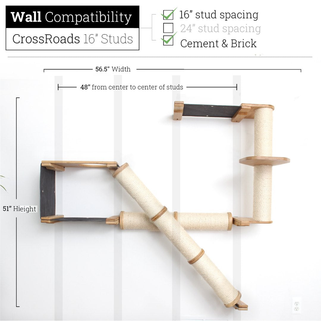 The Crossroads Wall Cat Scratcher - Cat Tree Condo - by Catastrophic Creations