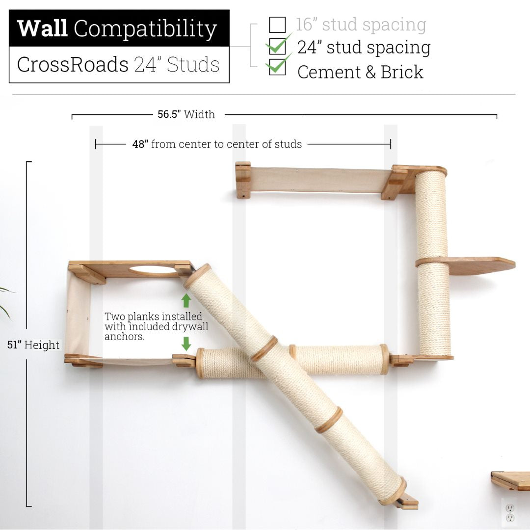 The Crossroads Wall Cat Scratcher - Cat Tree Condo - by Catastrophic Creations