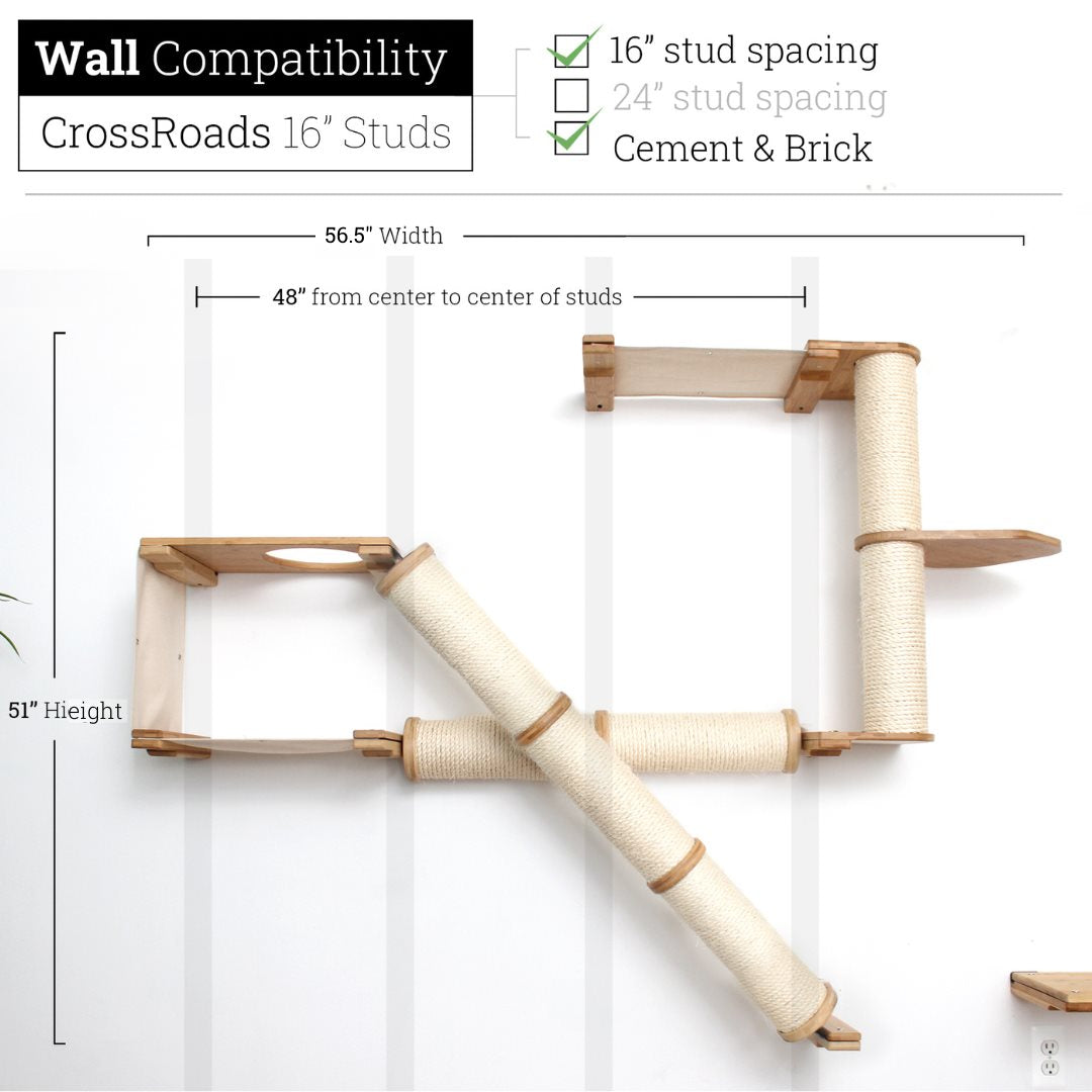 The Crossroads Wall Cat Scratcher - Cat Tree Condo - by Catastrophic Creations