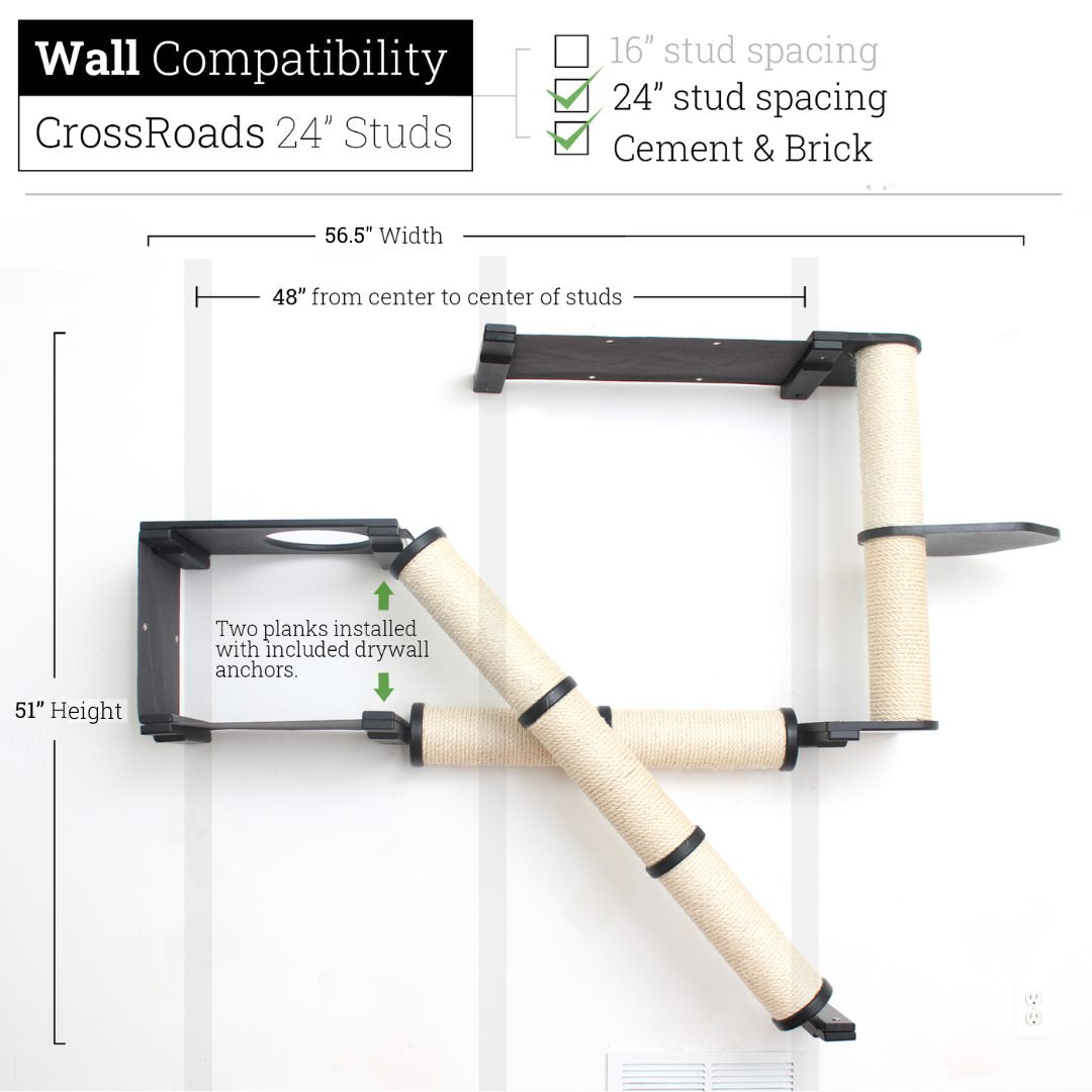 The Crossroads Wall Cat Scratcher - Cat Tree Condo - by Catastrophic Creations