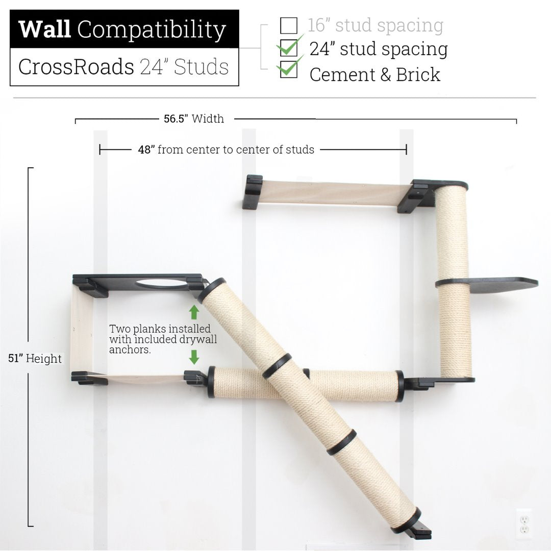 The Crossroads Wall Cat Scratcher - Cat Tree Condo - by Catastrophic Creations