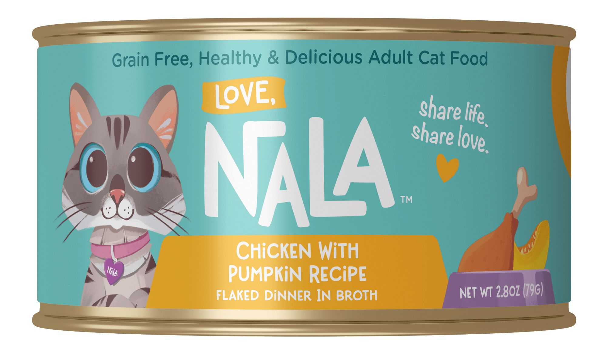 Chicken Flaked With Pumpkin Recipe Dinner In Broth Adult Cat Food, 2.8-oz