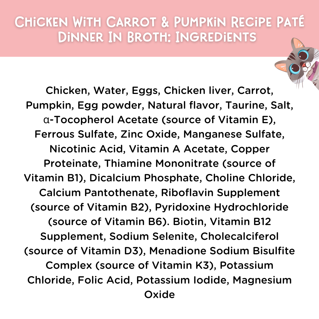 Chicken With Carrot & Pumpkin Recipe Paté Dinner In Broth Adult Cat Food, 2.8-oz, Case of 12