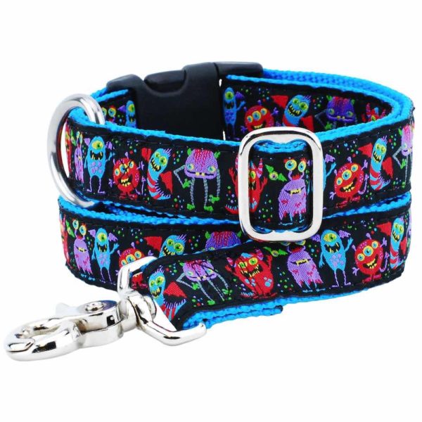 1″ Monstro-City 5ft Essential Ribbon Dog Leash