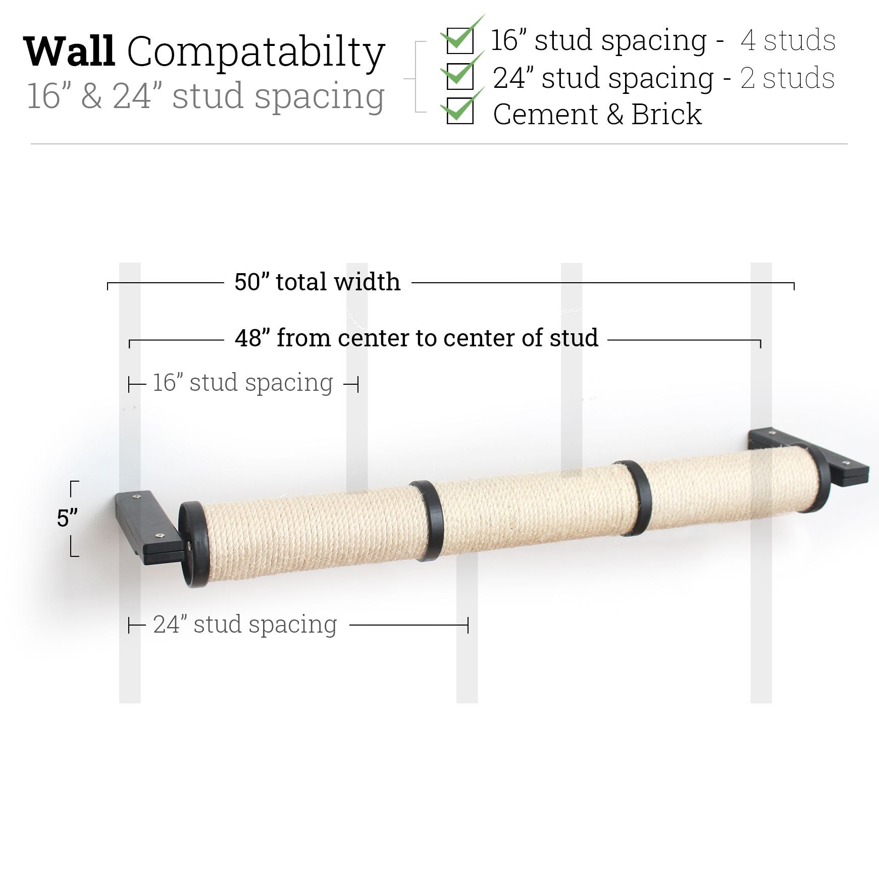 Horizontal Scratching Post (Cat Wall Scratcher) - by Catastrophic Creations