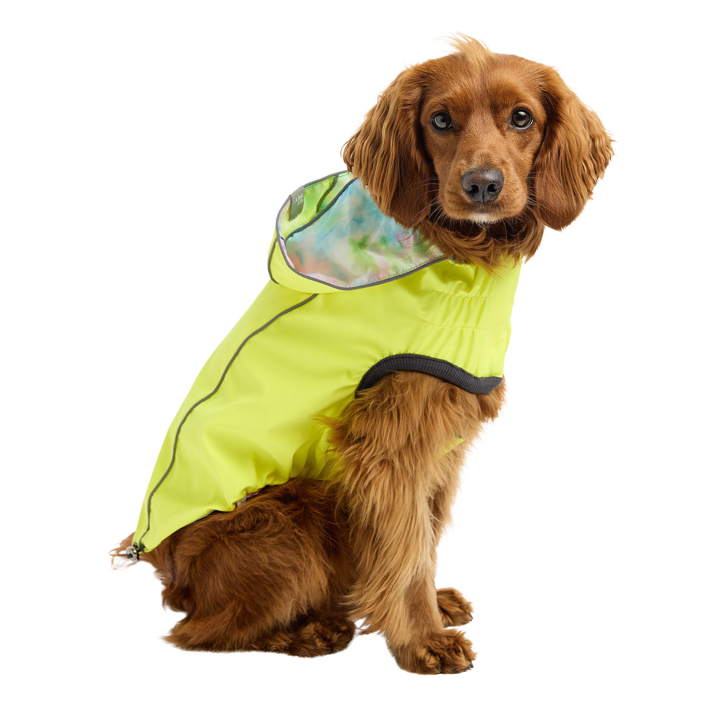 Reversible Raincoat - Neon Yellow with Tie Dye