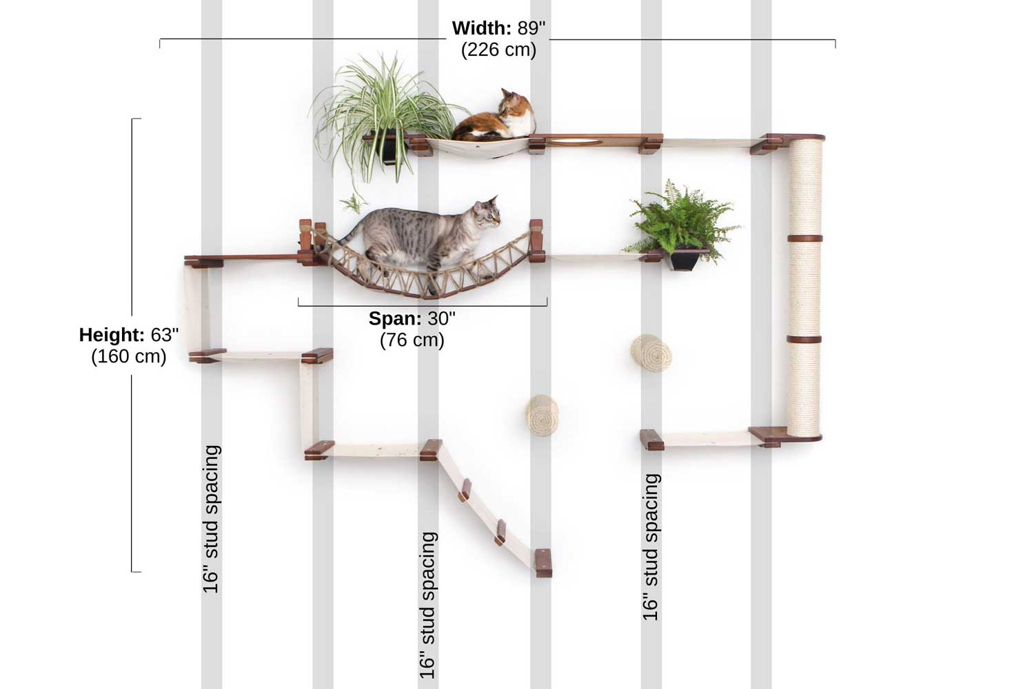 The Juggernaut (Wall-Mounted Cat Tree/Condo) - by Catastrophic Creations