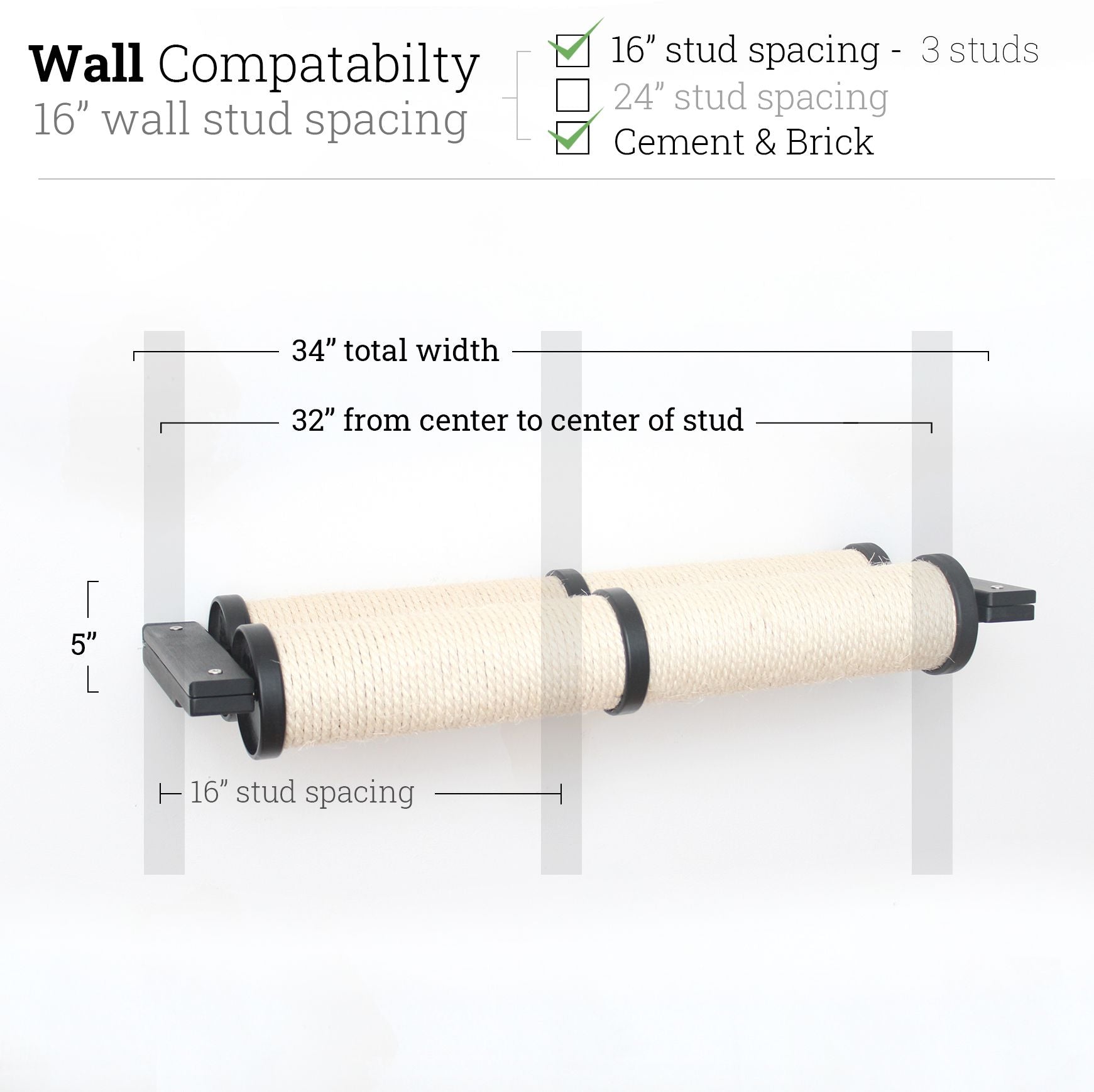 Horizontal Scratching Post (Cat Wall Scratcher) - by Catastrophic Creations