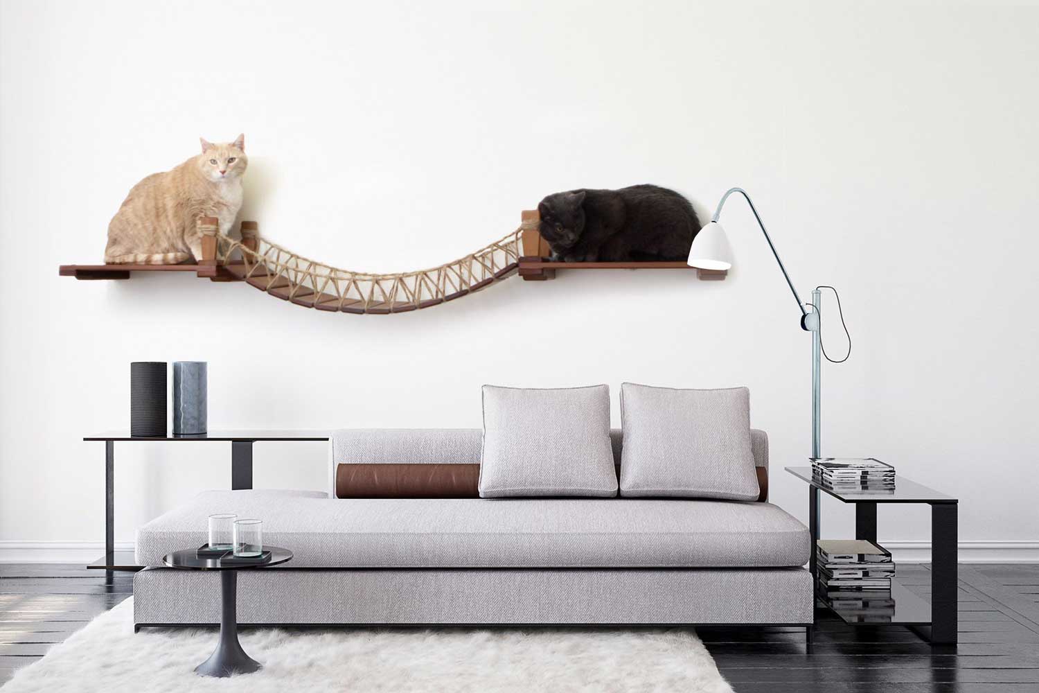 Cat Suspension Bridge - Cat Shelf Set (Wall Mounted) - by Catastrophic Creations