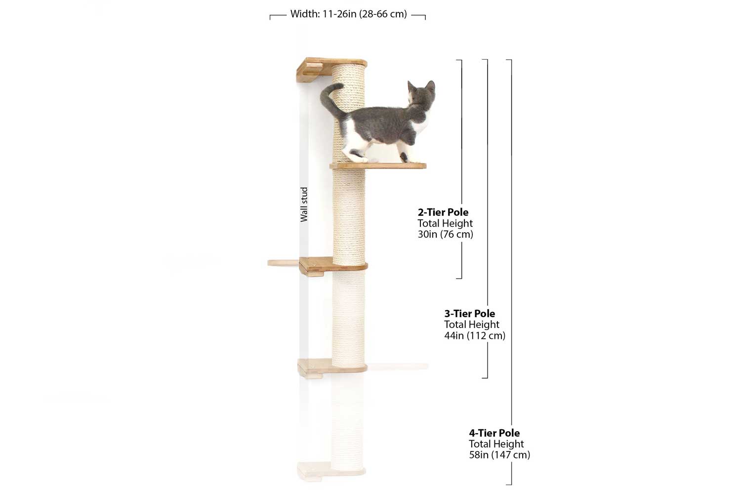 Cat Scratching Pole (Wall-Mounted) - by Catastrophic Creations