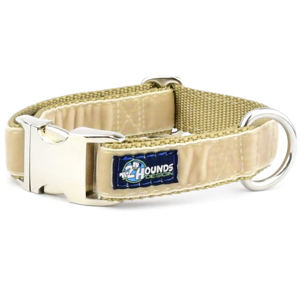 Tan Velvet Essential Buckle Martingale Dog Collar