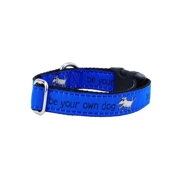 1″ Be Your Own Dog Teddy The Dog – Blue Essential Martingale Dog Collar