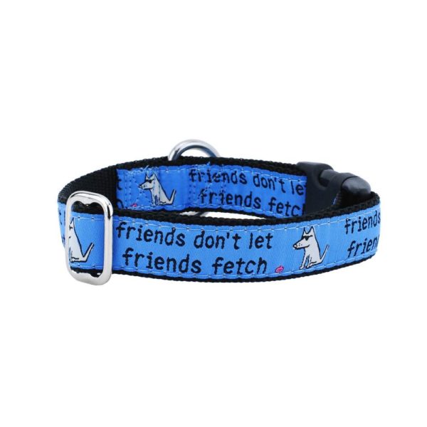 1″ Friends Don’t Let Friends Fetch Teddy The Dog Essential Buckle Martingale Dog Collar