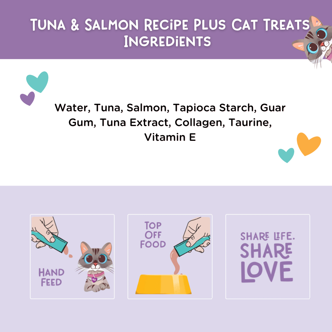 Tuna & Salmon Recipe Plus Cat Treats, Pack of 4