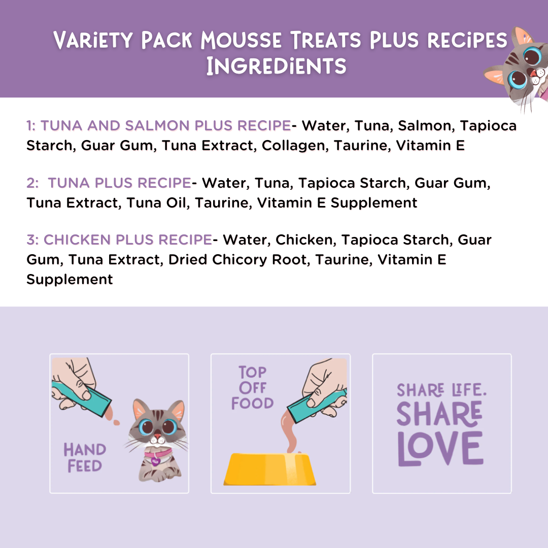 Variety Pack Mousse Treats Plus recipes, Pack of 24 Tubes