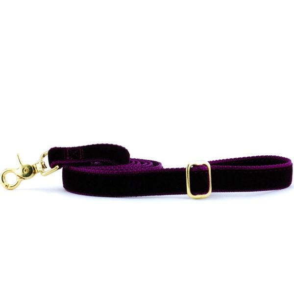 Burgundy Velvet Dog Leash