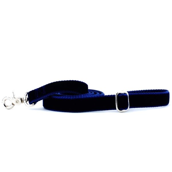 Navy Velvet Dog Leash