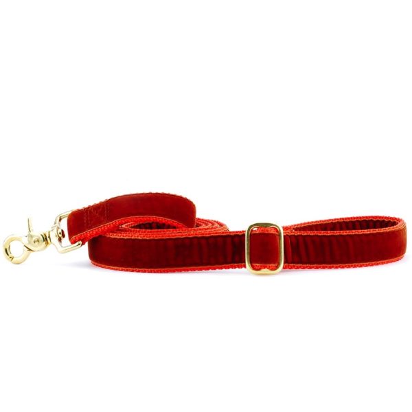 Rust Velvet Dog Leash (1″ Only)