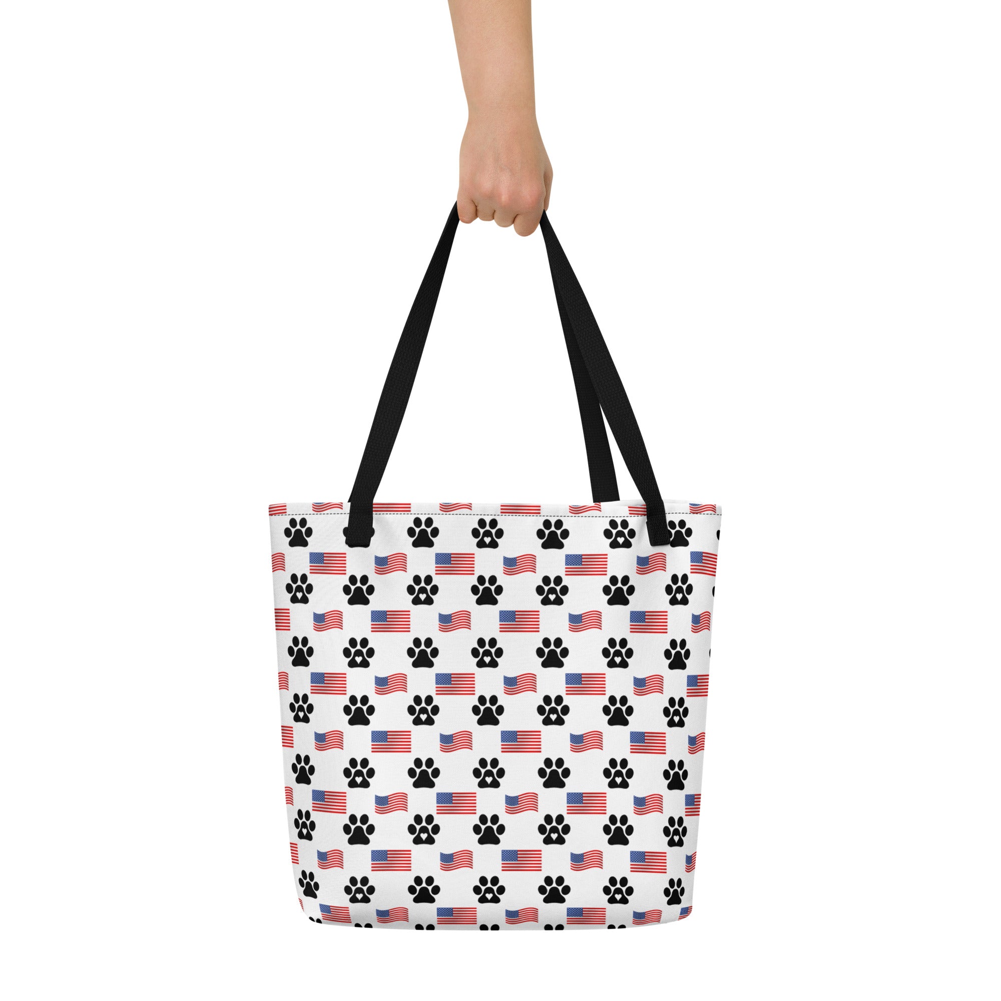 Flags N' Paws Large Tote Bag