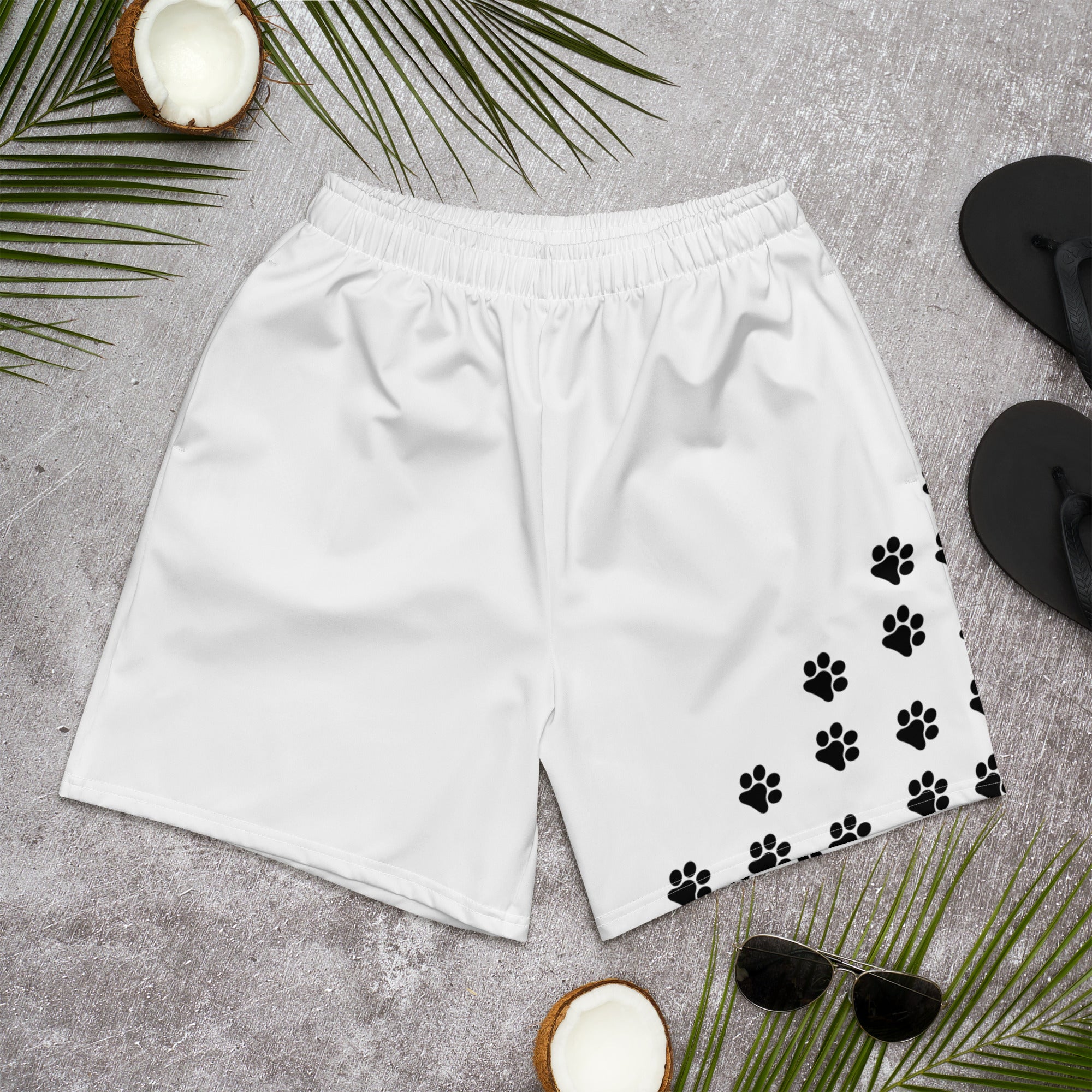 Men's Paw Print Athletic Long Shorts