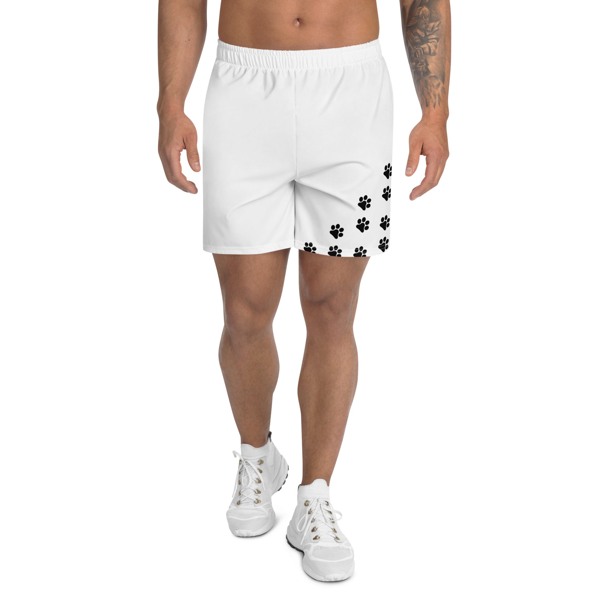 Men's Paw Print Athletic Long Shorts